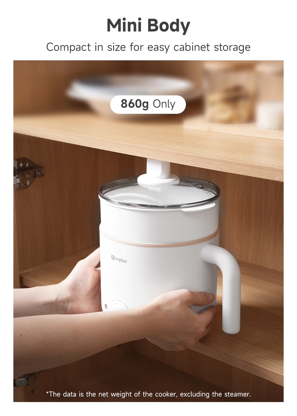 Simplus 1.7L Electric Cooker | 630W Quick Heating | Non-Stick Coating | 2 Temperature DZGH011