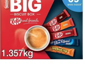【New User Only】Nestlé Kitkat and Friends Big Biscuit Box | 69 x Chocolate Biscuit Bars – KitKat, Blue Riband, Toffee Crisp | Bulk Chocolate Box 1.357kg X2 boxes
