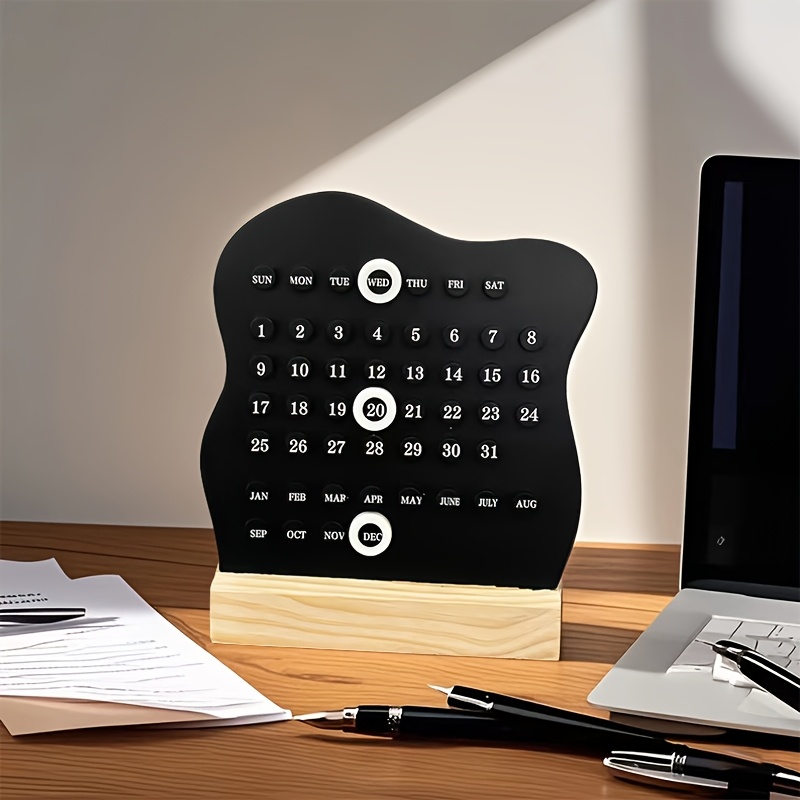 1/2pcs Wooden DIY Desktop Calendar, Creative Office Desktop Decoration, Holiday Decorative Calendar, High-Appearance Calendar, Perfect for Daily Planning, Study Gifts, and Desktop Accessories, Daily Schedule Planner, Ideal for Back-to-School Supplies