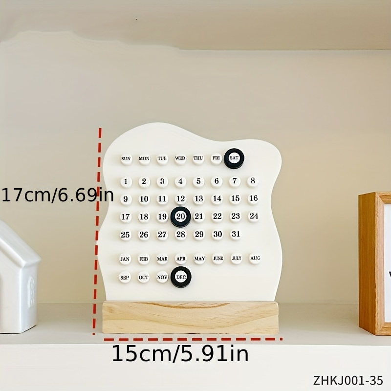 1/2pcs Wooden DIY Desktop Calendar, Creative Office Desktop Decoration, Holiday Decorative Calendar, High-Appearance Calendar, Perfect for Daily Planning, Study Gifts, and Desktop Accessories, Daily Schedule Planner, Ideal for Back-to-School Supplies